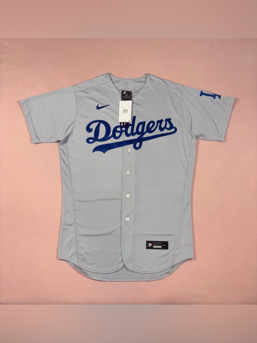 Men’s Nike Los Angeles Dodgers MLB Elite Jersey Gray Size LARGE